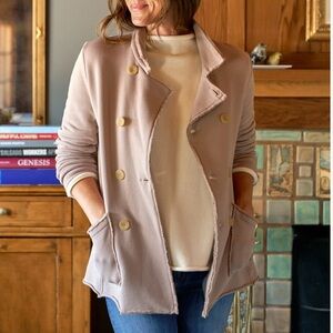 Frank & Eileen Belfast Triple Fleece Peacoat Jacket Taupe M